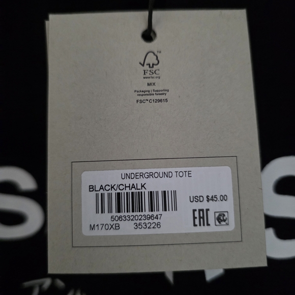 NWT All Saints Black Underground Tote Bag - Picture 4 of 4